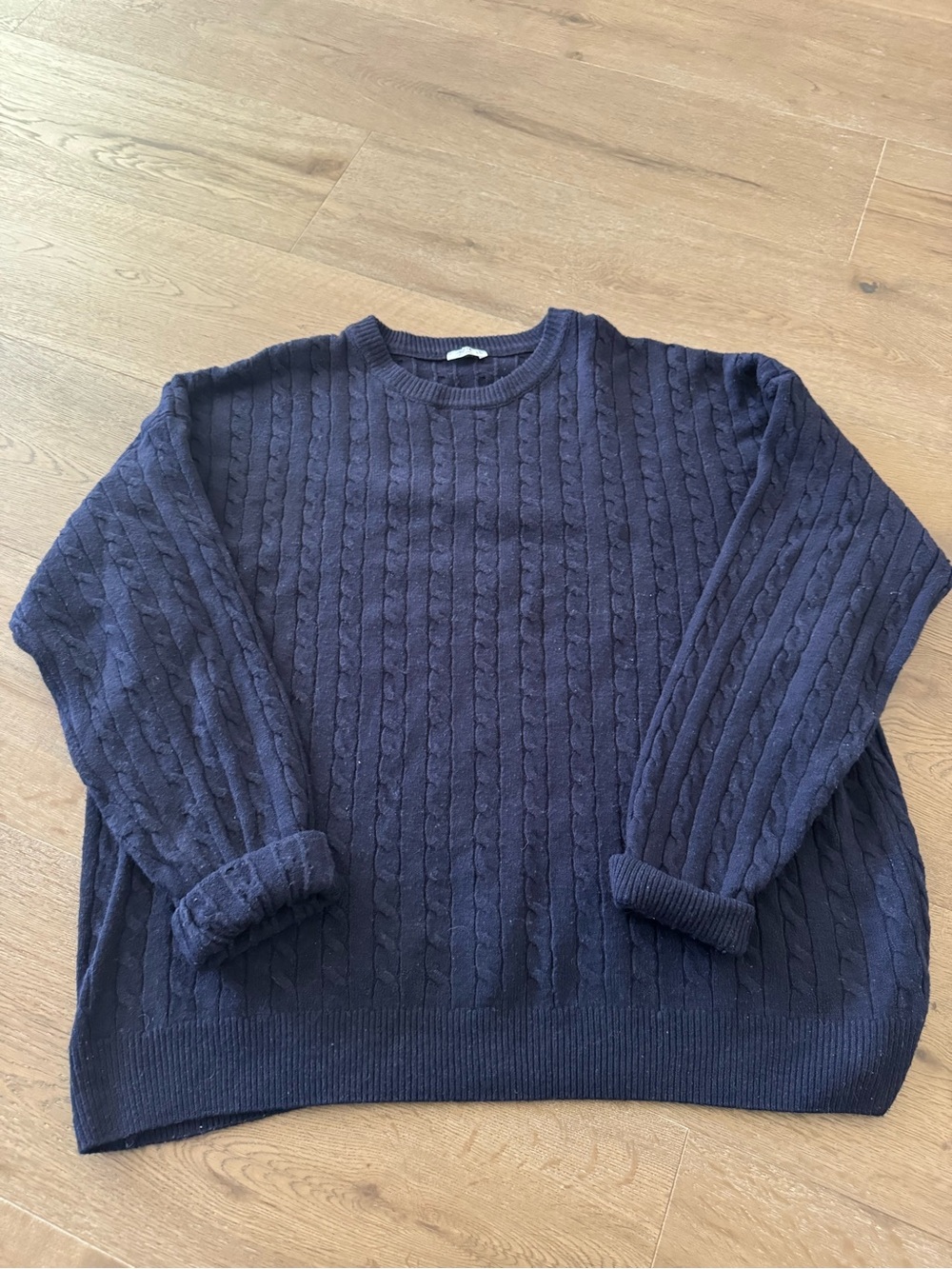 Ardene Navy Cable Crewneck Sweater